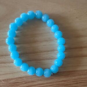 Bright Turquoise Beaded Stretch Bracelet